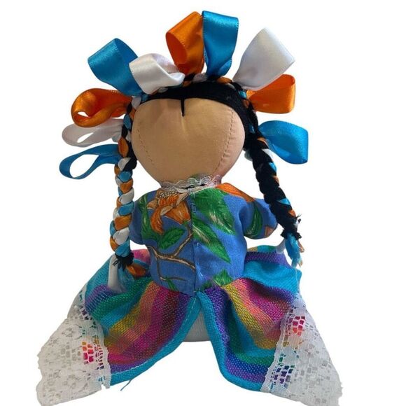 Handmade Mexican Rag Doll Folk Art 6” T X 5” W - Picture 3 of 3